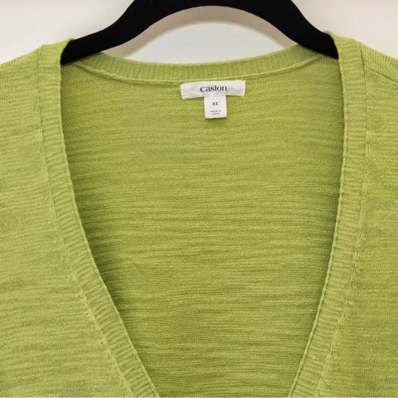 Caslon Light Green V-Neck Sweater - Picture 3 of 4